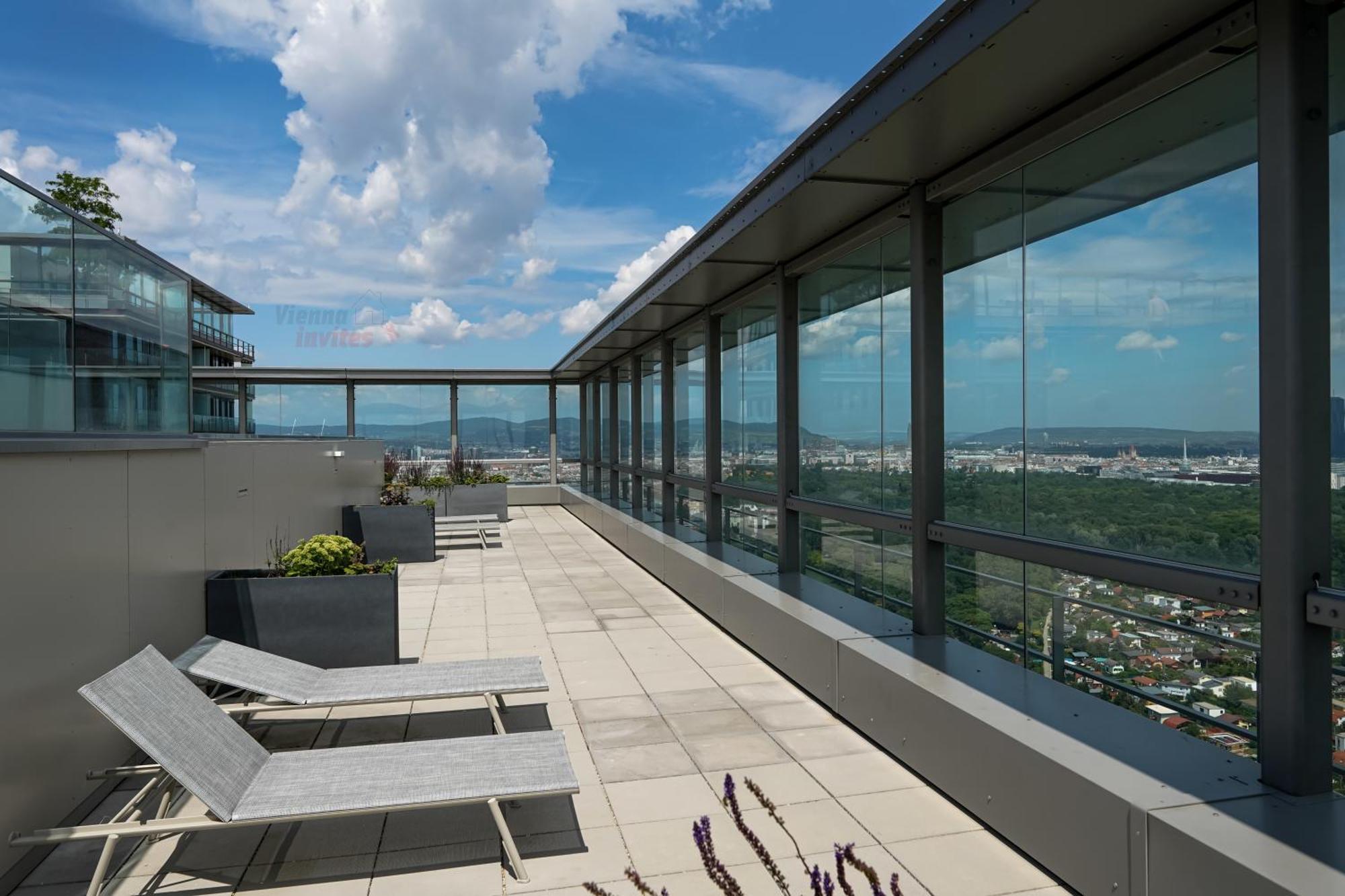 Triiiple 7Heaven - Amazing View On Top Floor With Rooftop Pool Bécs Kültér fotó